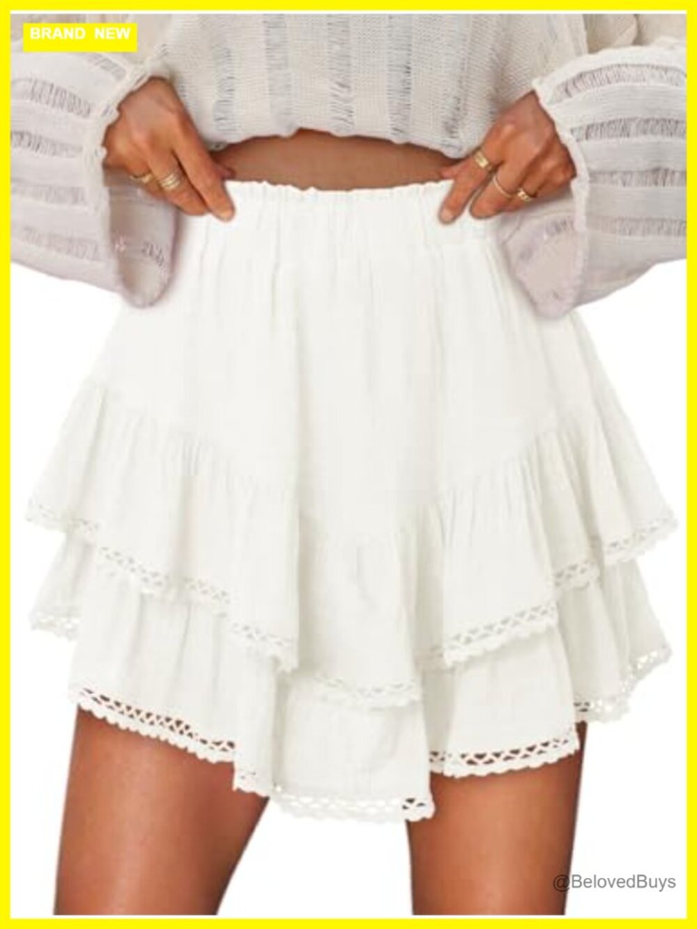 Flowy Ruffle Tiered Skorts High Waisted Summer Tennis Skort